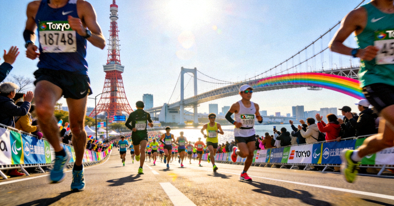 A8体育跑步赛事东京马拉松选手奔跑的壮观场面